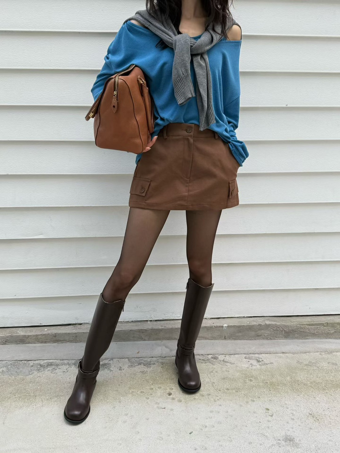 後鬆緊迷你蓋袋短裙