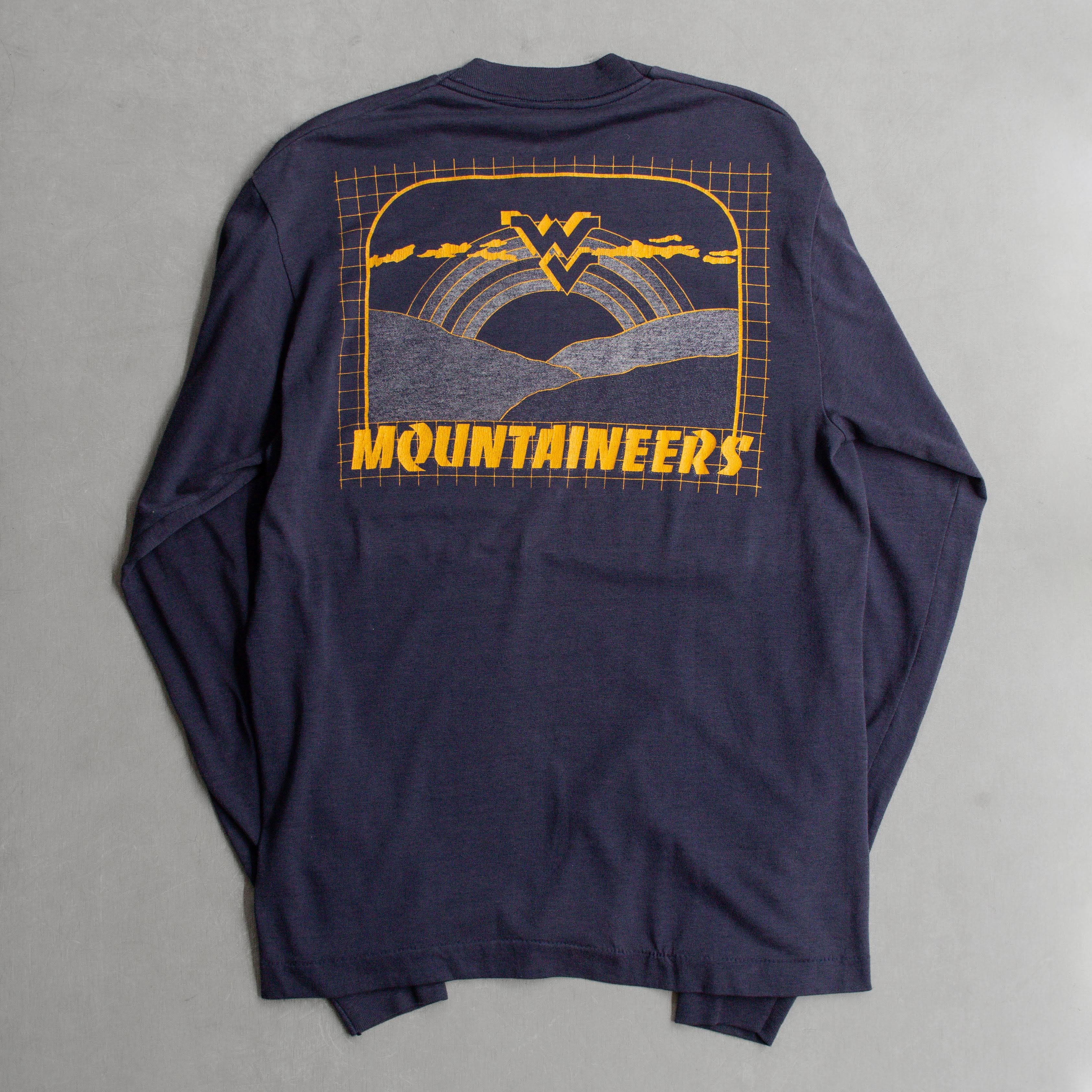 80S SCREEN STARS LS TEE 美國製 深藍 大學 圖案 長袖 T恤