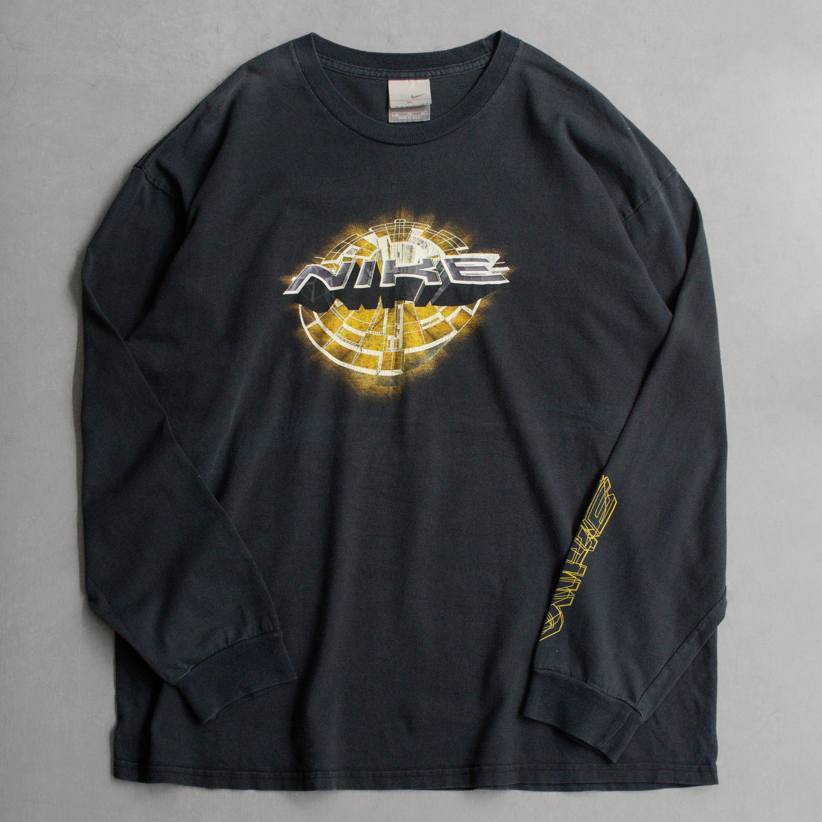 90S VINTAGE NIKE LS TEE 美國製 黑色 圖案 長袖 T恤