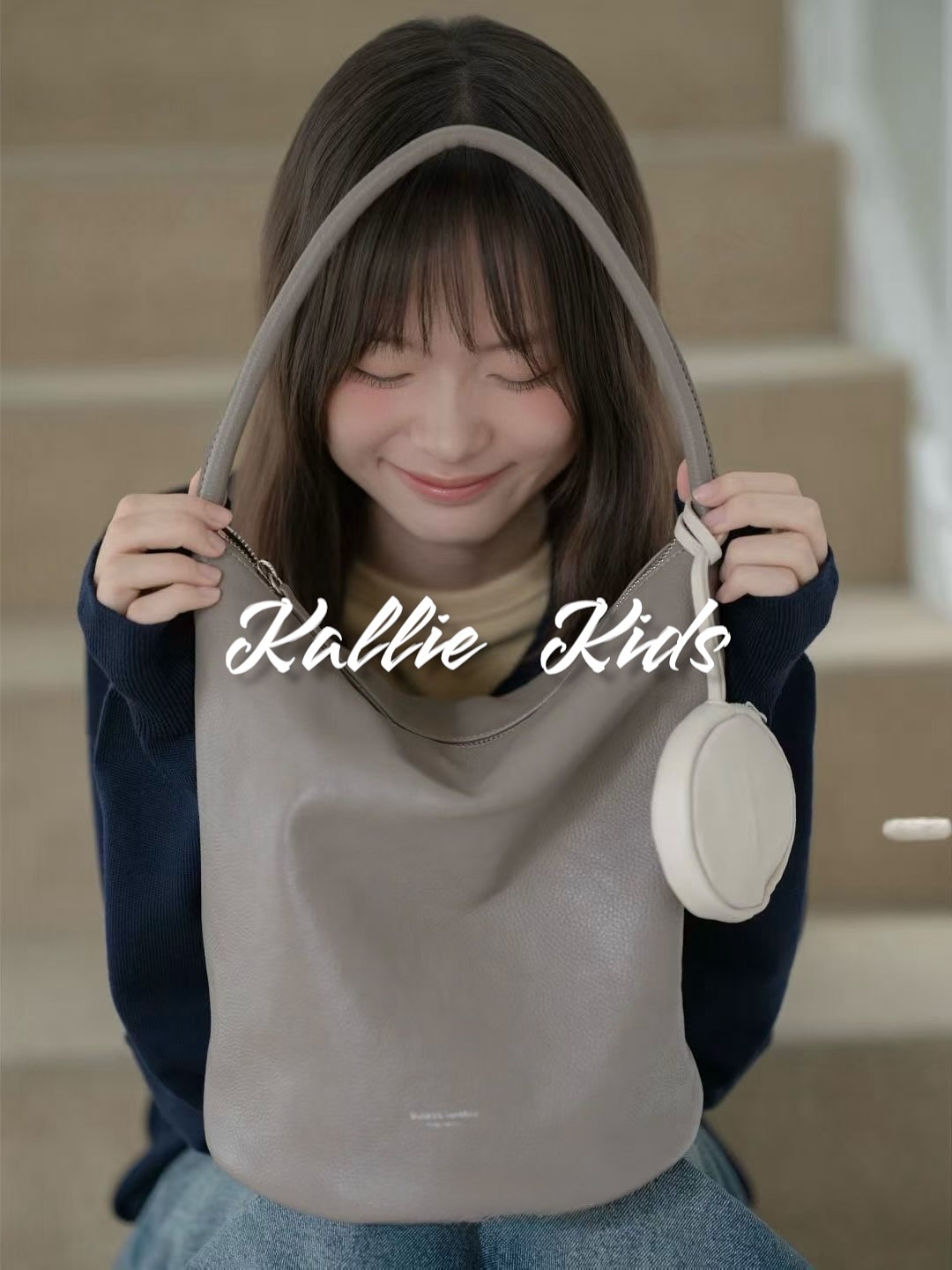 小眾品牌BUCKSLEATHER - 簡約牛皮水桶包（附送散銀包一個）