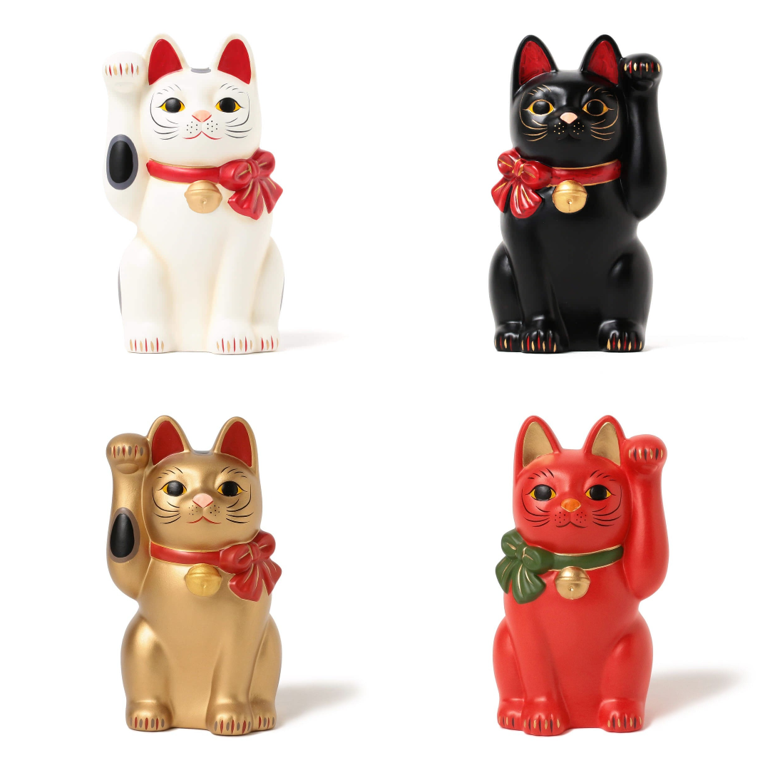 現貨+預購┃日本製 中外陶園 福結  財富 左手 右手 蝴蝶結 招財貓 5號