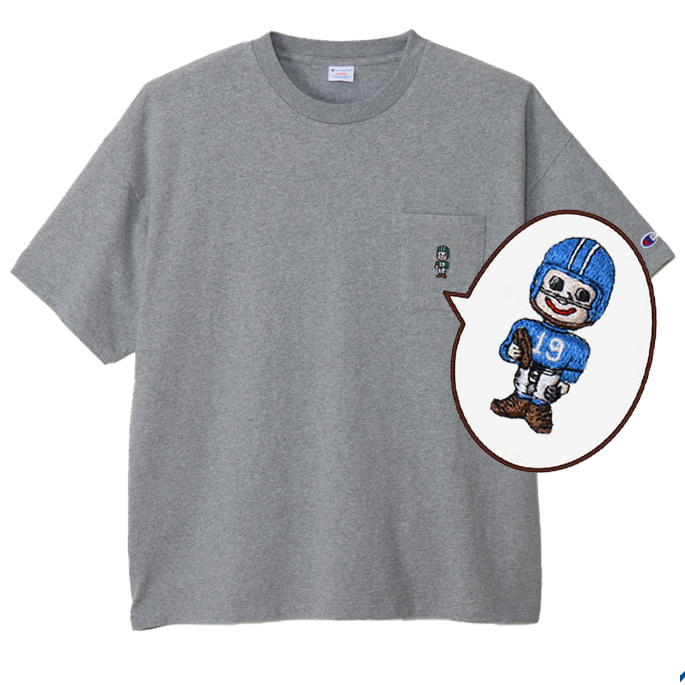 男款-CASUAL冠軍君 one point 短TEE-灰色（C3-Z327-070）