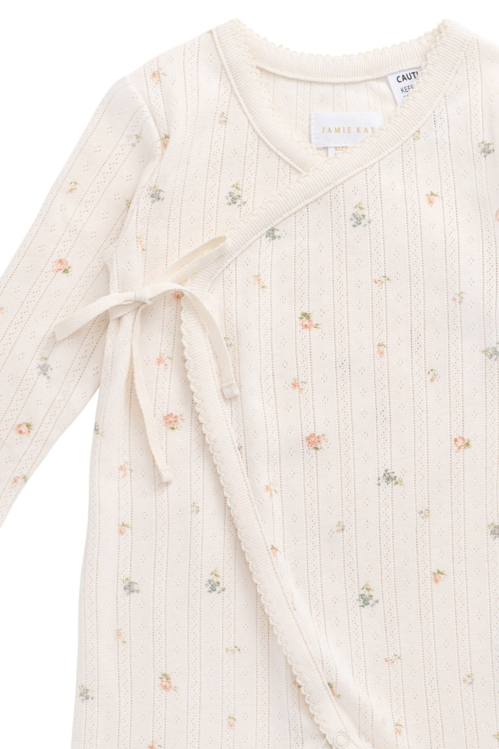 【預購】JAMIE KAY - Organic Cotton Pointelle Wrap Onepiece（Sweet Magnolia Simple）