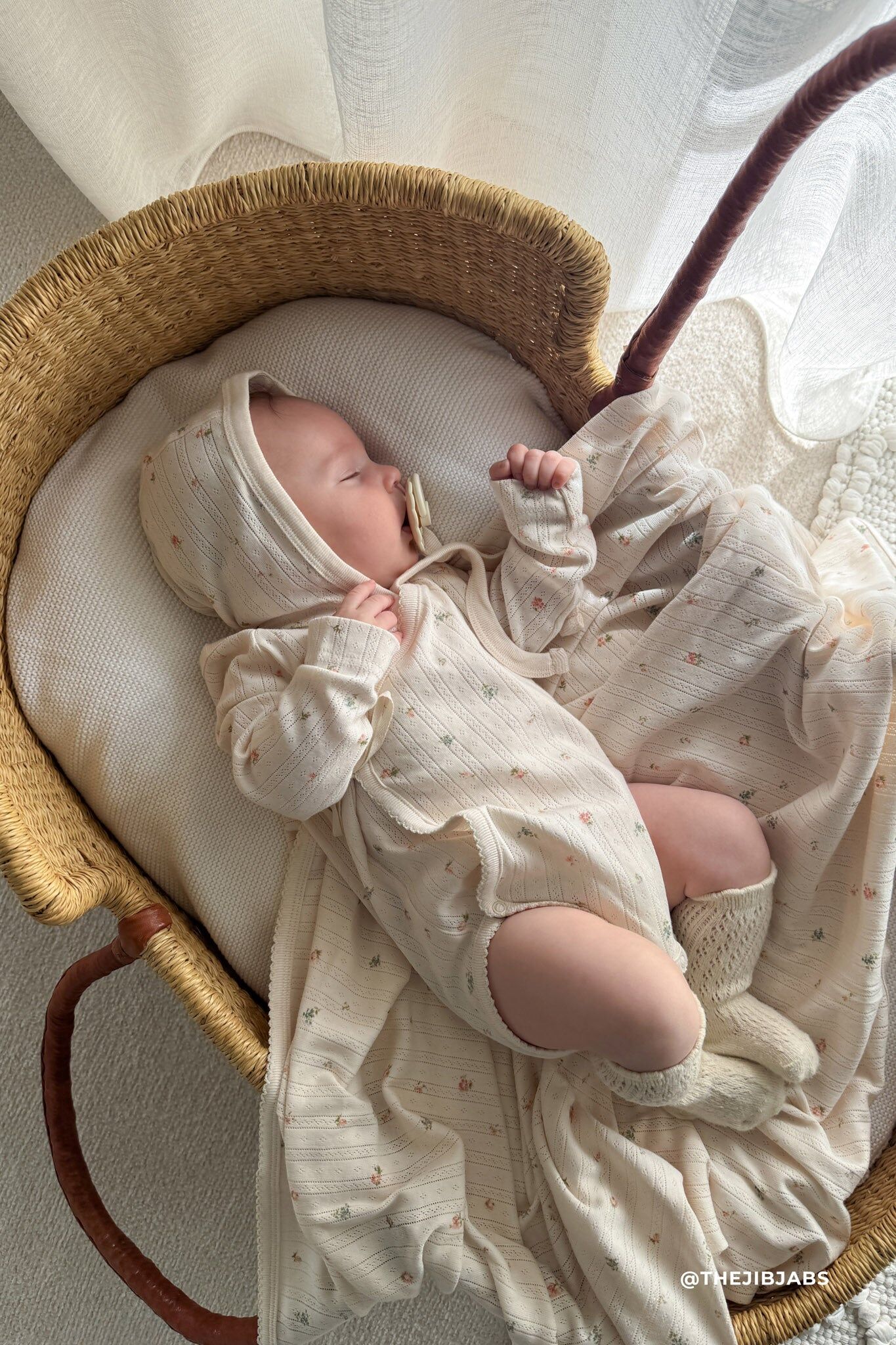 【預購】JAMIE KAY - Organic Cotton Pointelle Marina Bodysuit（Sweet Magnolia Simple）