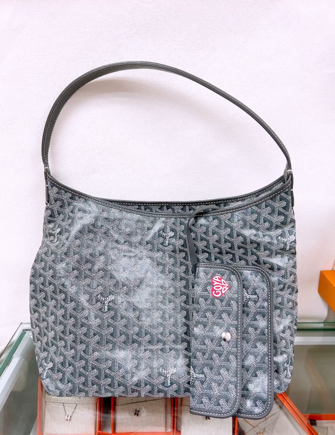 Goyard boheme hobo grey (pouch with heart)