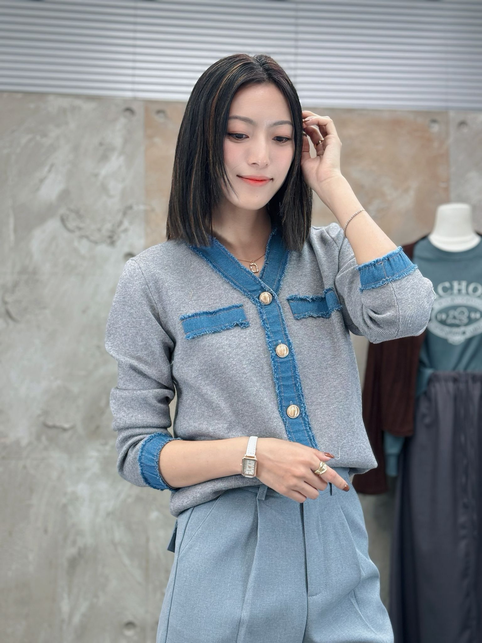 JK#7749 🤍針織上的牛仔