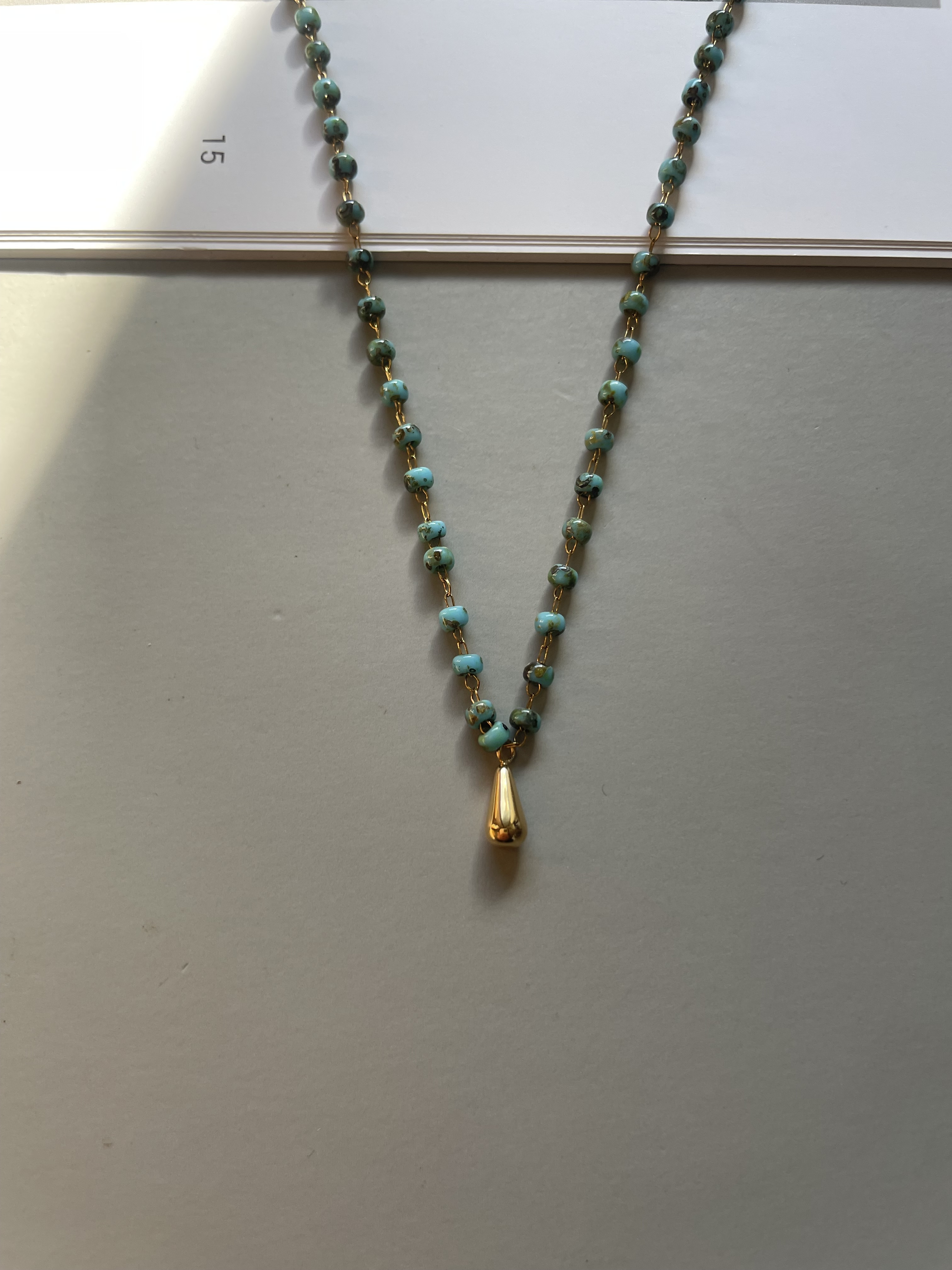 aqua drop necklace