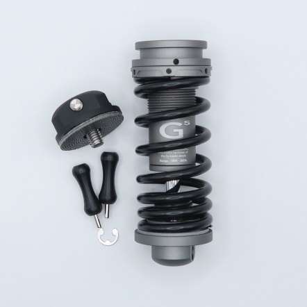 Multi-S G5 Plus/P45版 Birdy前輪油壓避震器(彈簧K值可調100~285/已設定中軸偏硬級阻尼)-上下鈦灰環(鈦灰中柱)-黑彈簧/MULTI-S G5 Plus Front Suspension