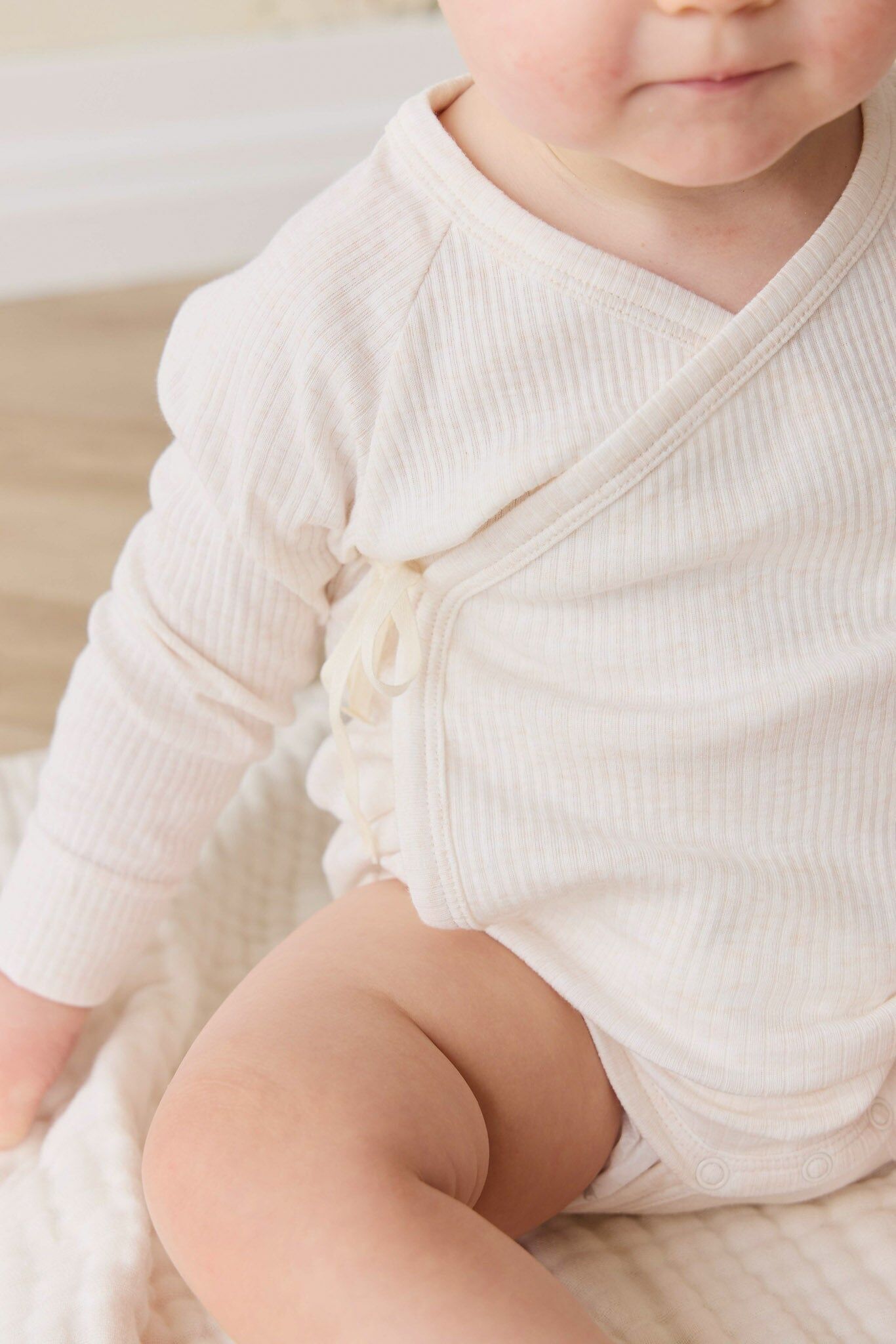 【預購】JAMIE KAY - Organic Cotton Modal Marina Long Sleeve Bodysuit（Icing Marle）