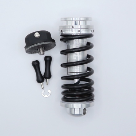 Multi-S G5 Plus/P45版 Birdy前輪油壓避震器(彈簧K值可調100~285/已設定中軸偏硬級阻尼)-上下銀環(銀中柱)-黑彈簧/MULTI-S G5 Plus Front Suspension