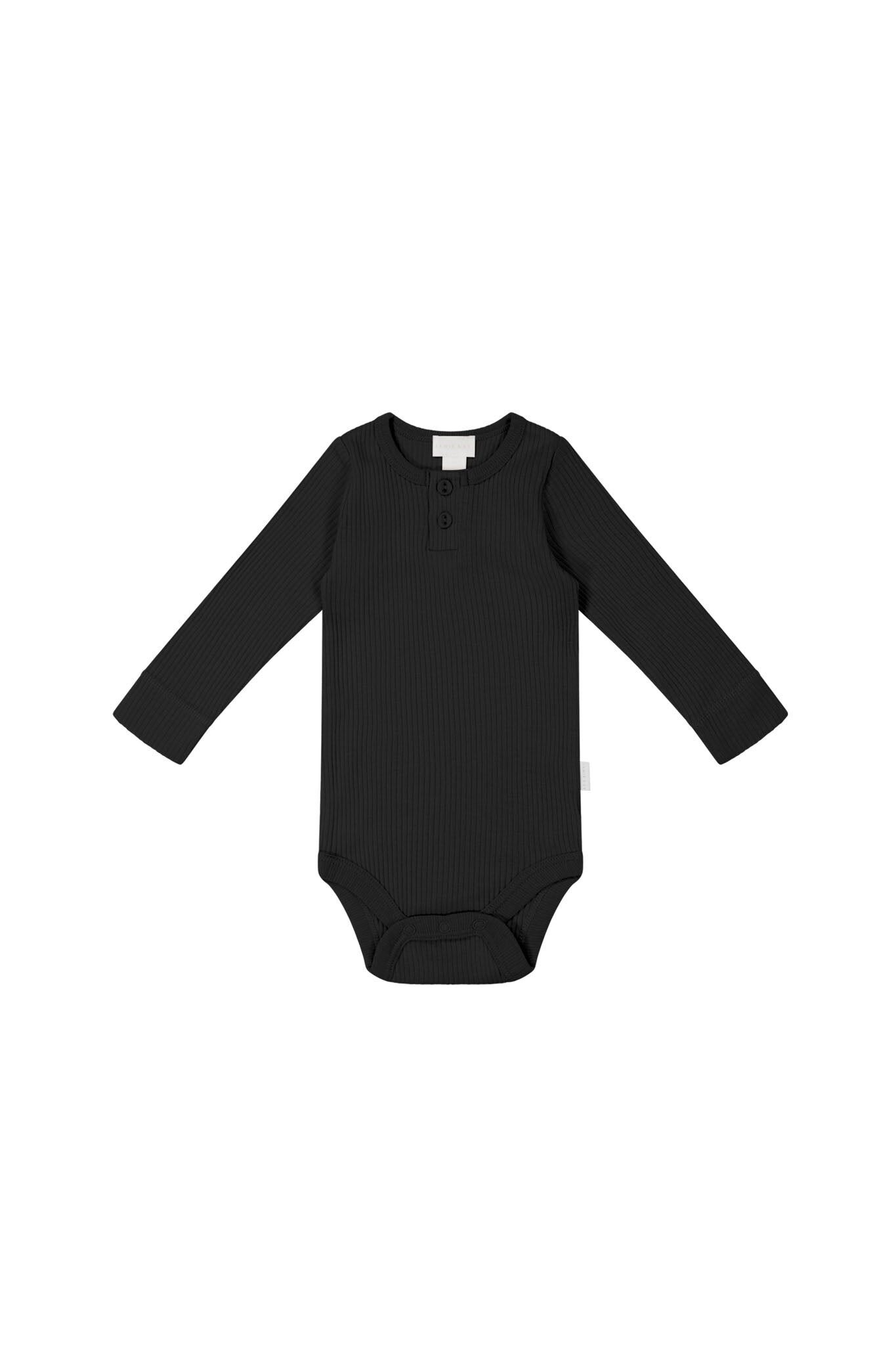 【預購】JAMIE KAY - Organic Cotton Modal Long Sleeve Bodysuit（Ebony）