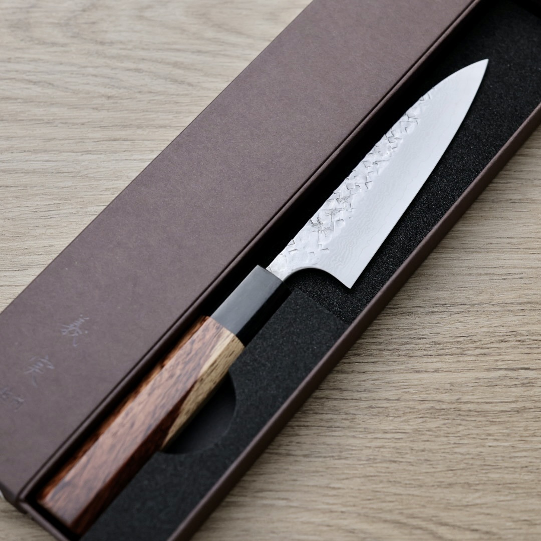 加藤義實 蔬果刀 120mm VG10鋼 鍛造/大馬士革