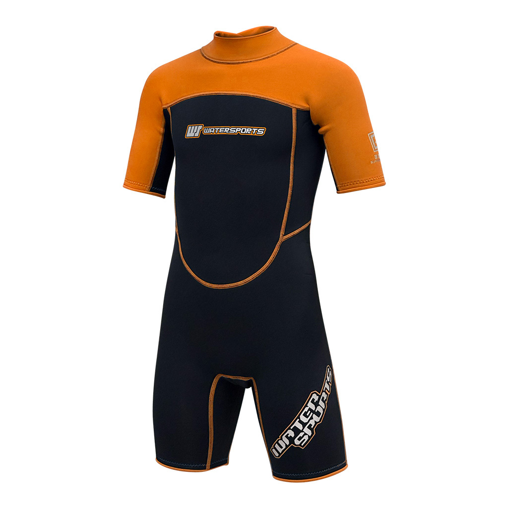 3.5mm 兒童 CR 絨毛內裡游泳連身保暖衣 - 橙