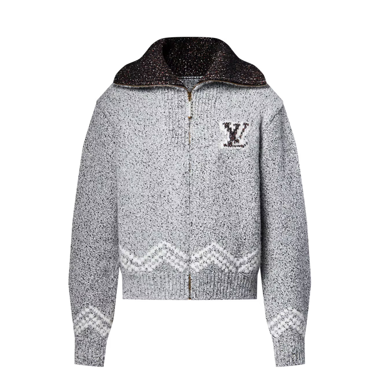 Louis Vuitton zippered knitted blouson