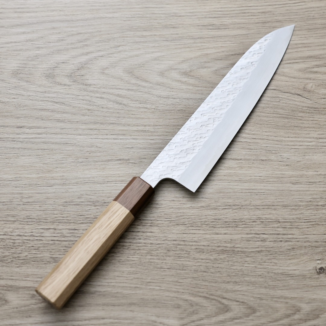 佐治武士 牛刀 210mm SG Strix鋼 鎚目