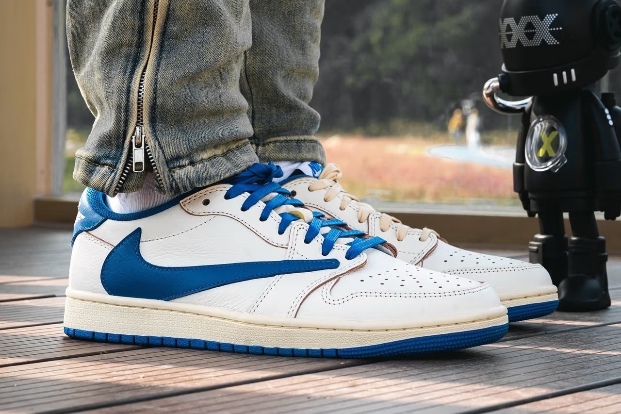 【Luxury】限量預購 Travis Scott x fragment design x Air Jordan 1 三方聯名 倒勾 2025最新款