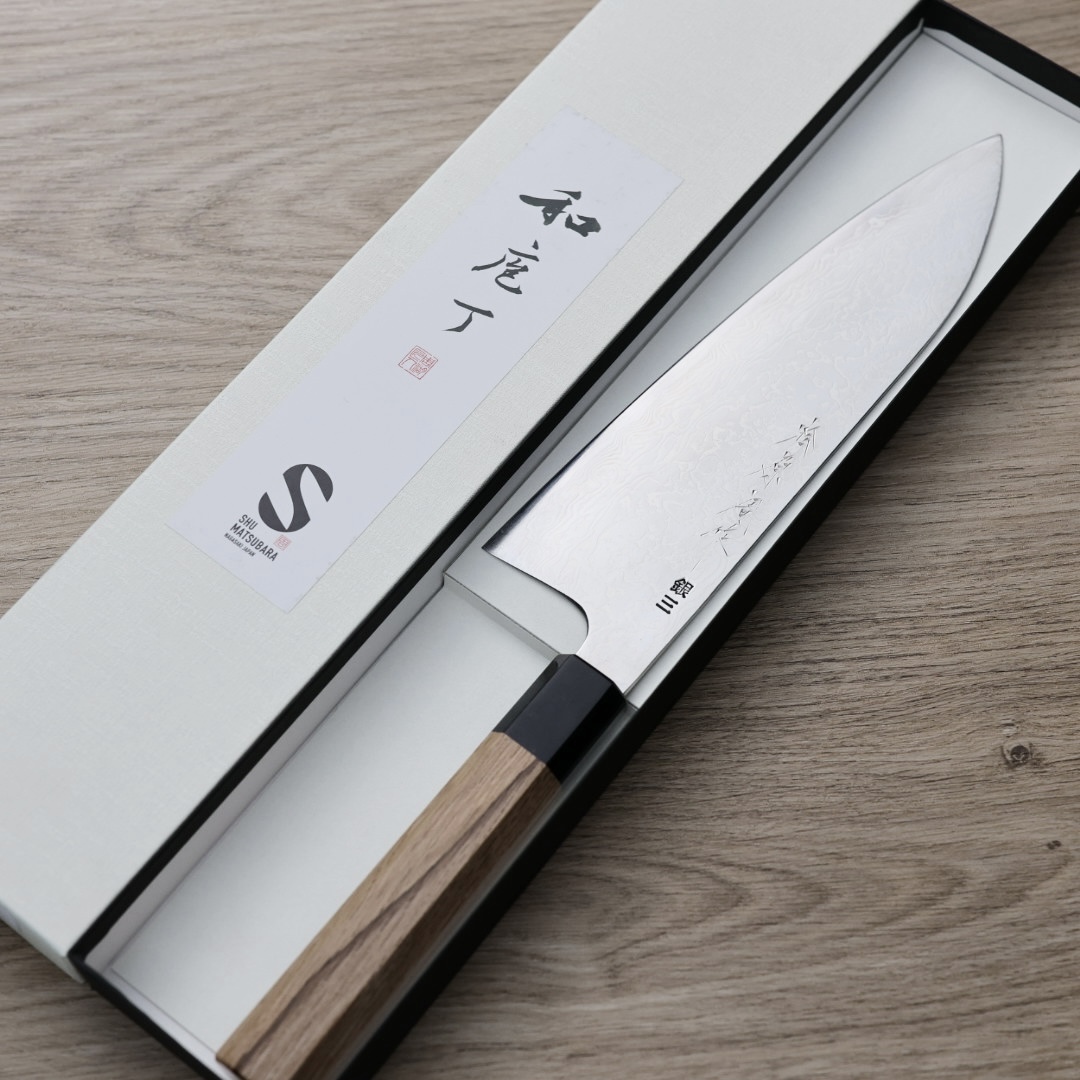 松原周 牛刀 210mm 銀三鋼 大馬士革