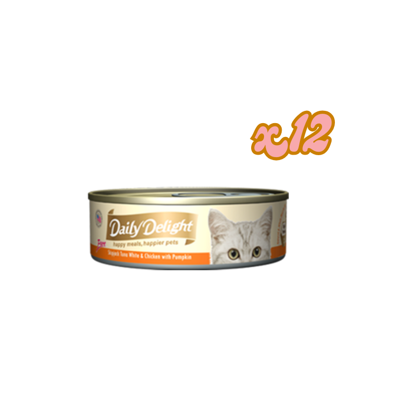 Daily Delight - Pure - 白鰹吞拿魚+雞肉+南瓜貓罐頭 12罐 80G