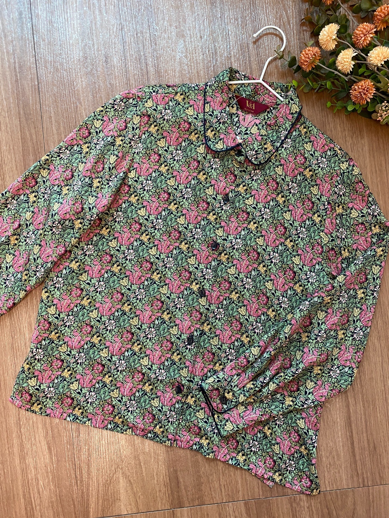 日本製V&A印花圖案古著上衣