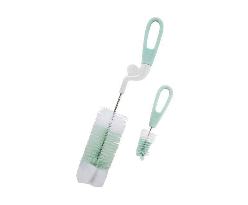 Simba - 旋轉式奶瓶刷(菜瓜布)-粉綠