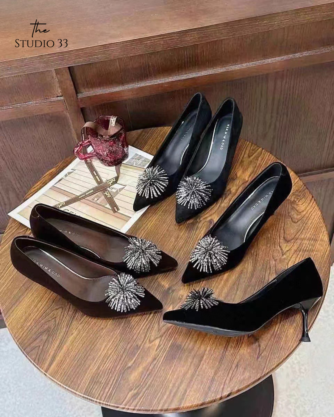 法式水鑽高跟鞋