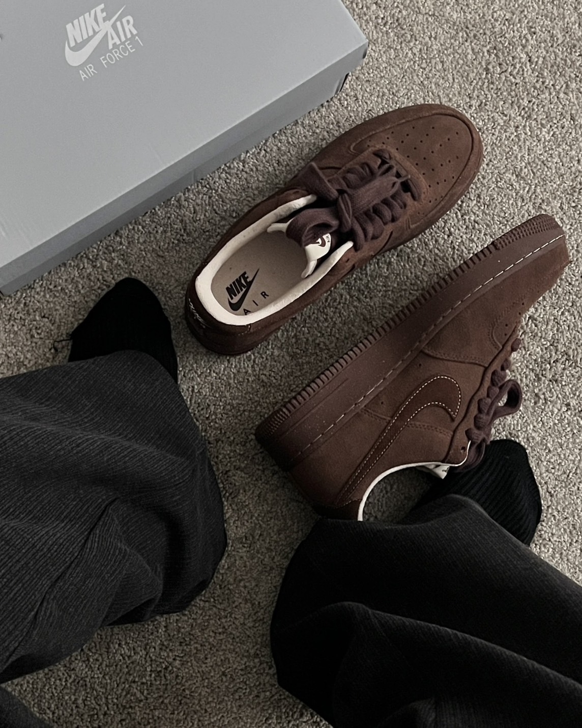 <秋冬必買🤎>Nike Air Force Low 麂皮 摩卡棕 可可牛奶