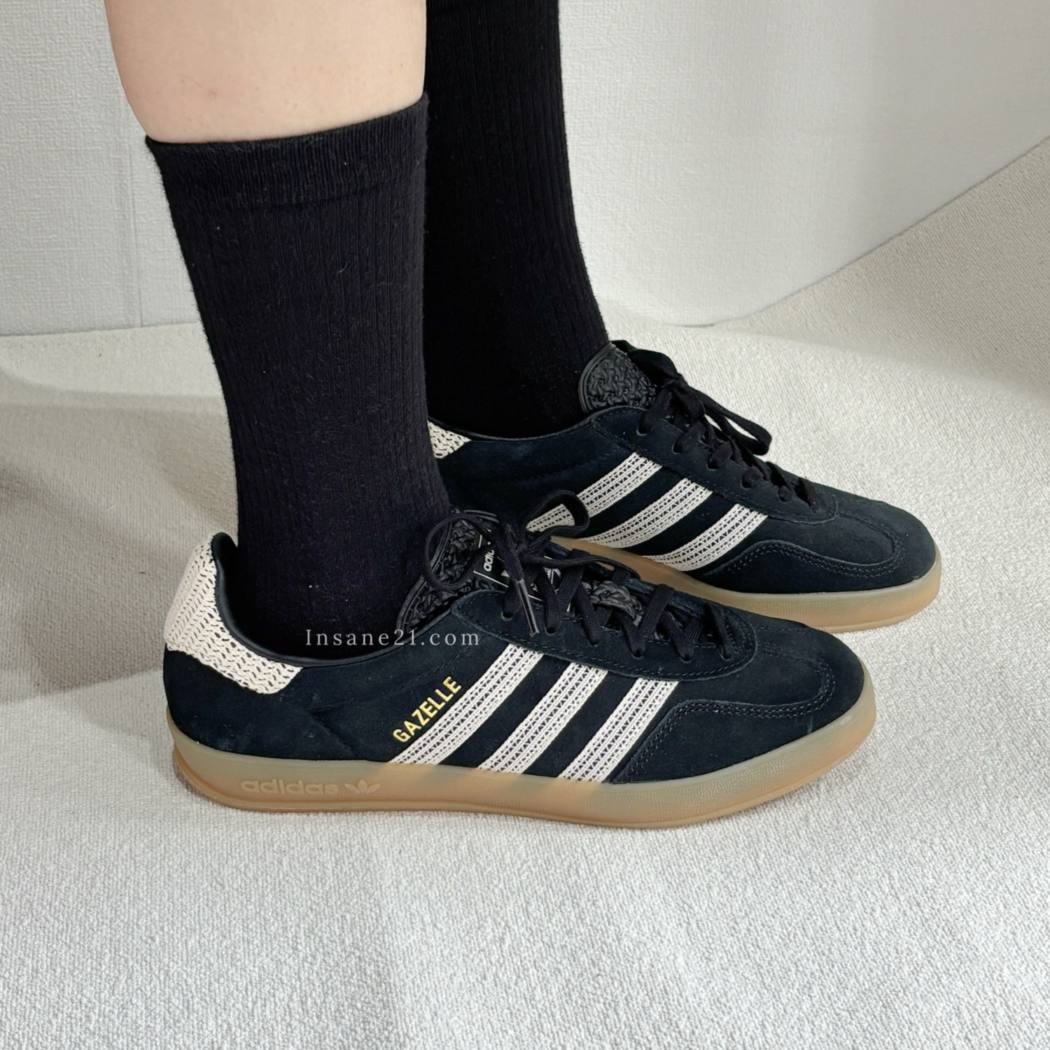 ADIDAS ORIGINALS GAZELLE INDOOR 黑色 編織 復古 休閒 德訓鞋 JI2755