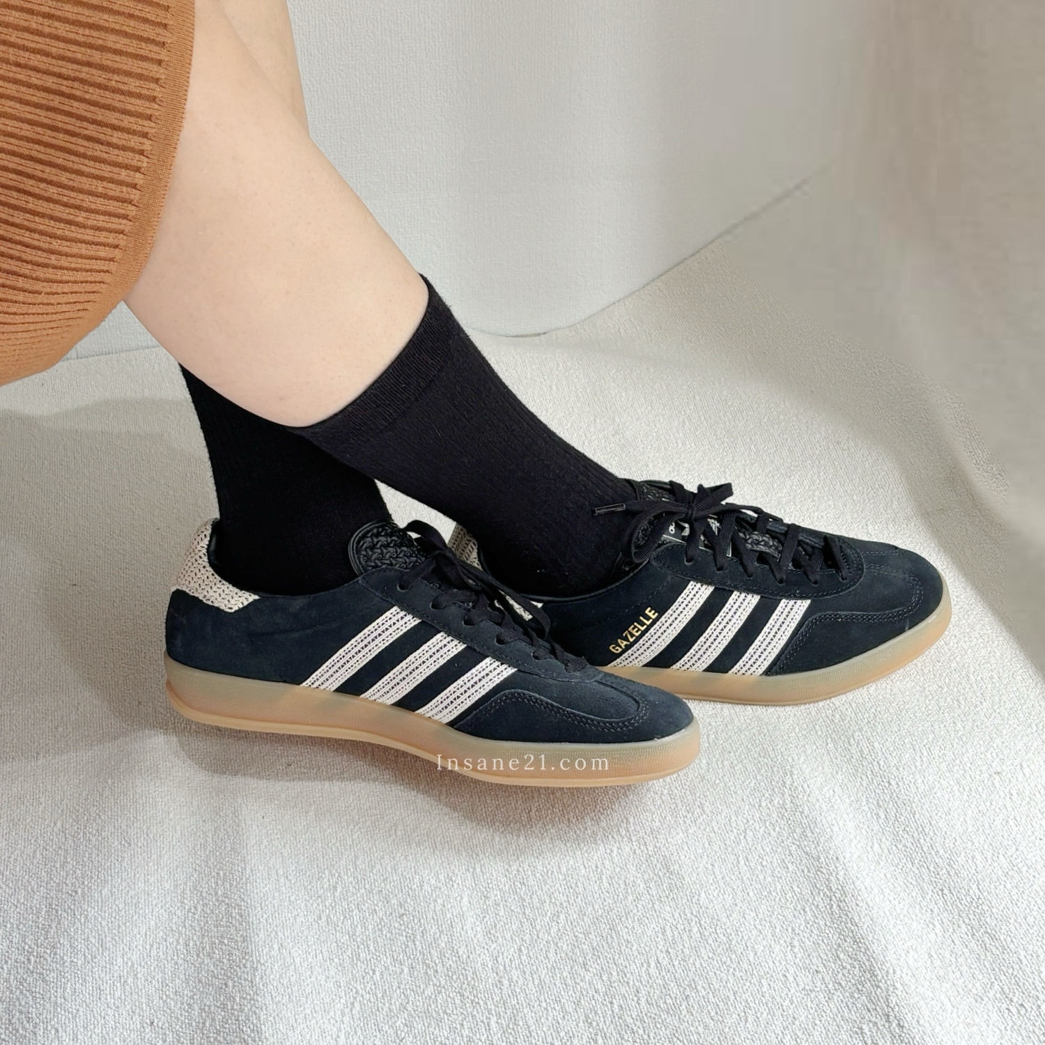 ADIDAS ORIGINALS GAZELLE INDOOR 黑色 編織 復古 休閒 德訓鞋 JI2755