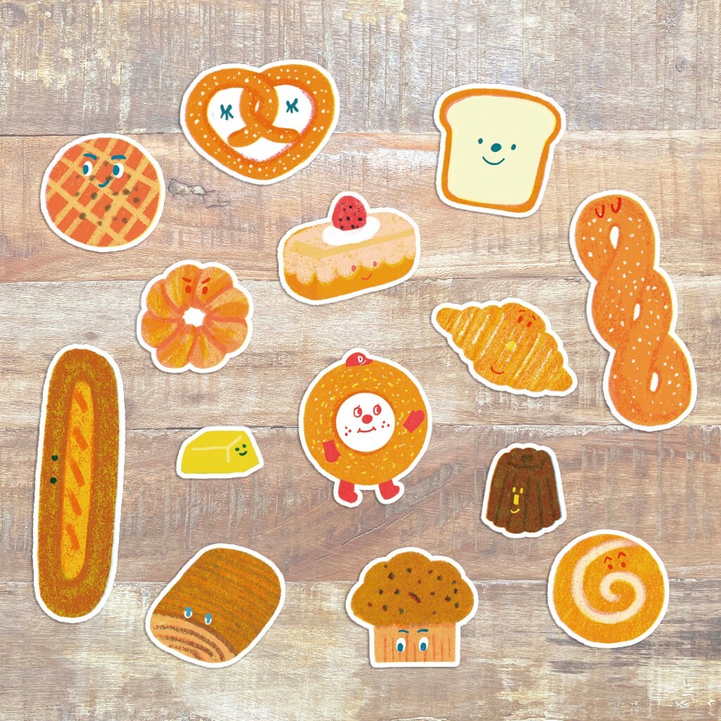 麵包大總匯/貓咪防水貼紙包/15枚不重複