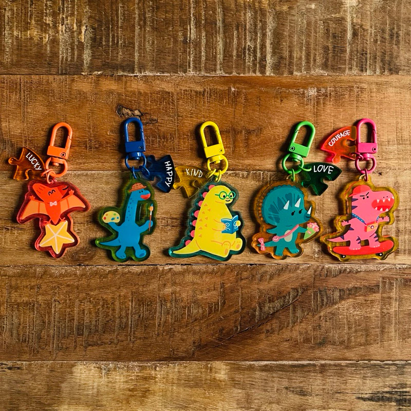 恐龍壓克力鑰匙圈/繪本《星期天，你要去哪裡玩？》周邊商品