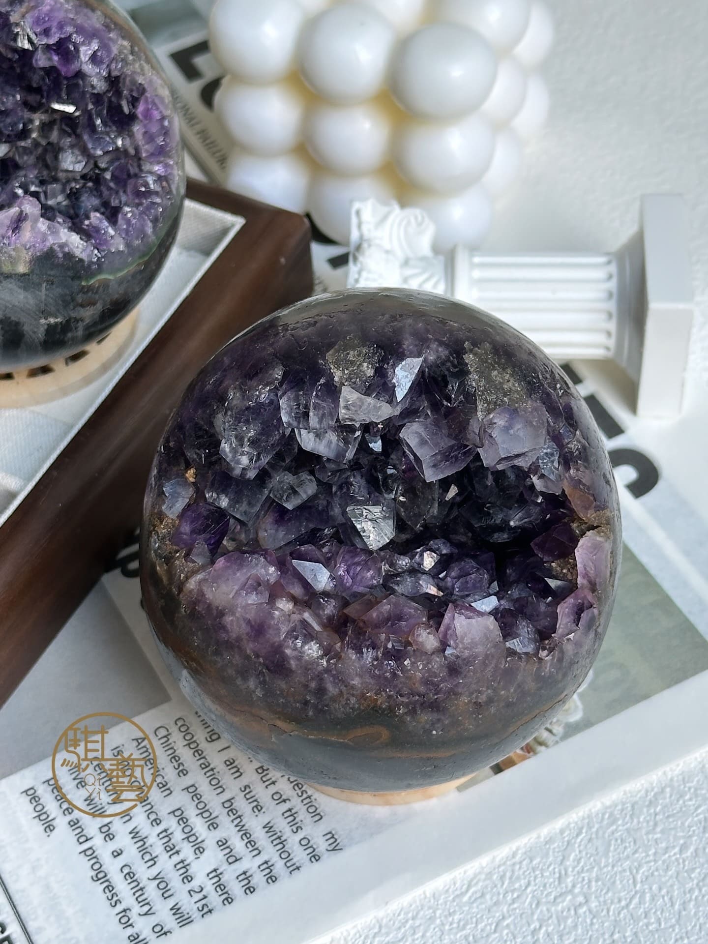 紫晶開口笑擺件｜天然紫水晶聚寶盆