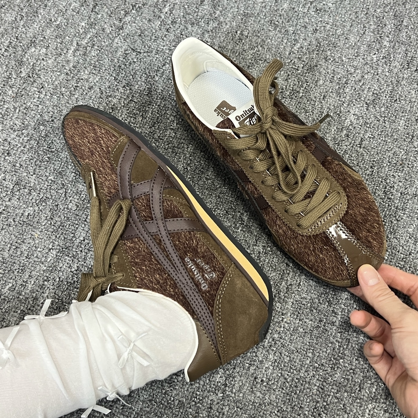 ONITSUKA TIGER 鬼塚虎RUNSPARK 咖啡可可棕摩卡馬鬃毛復古休閒1183C5