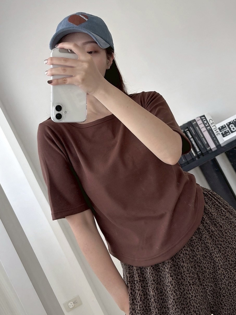 微微的彈性與垂墜★陪妳自在呼吸的上衣 (正韓)