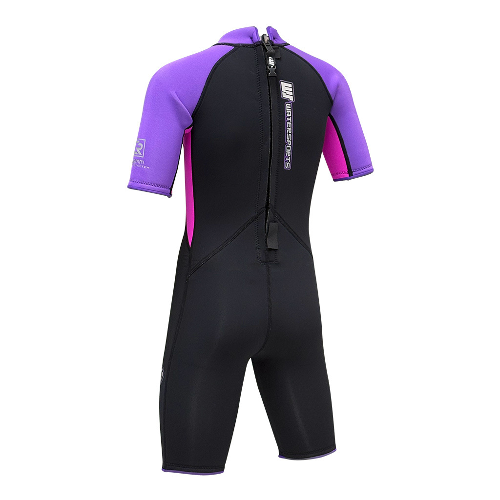 3.5mm 兒童 CR 絨毛內裡游泳連身保暖衣 - 紫/粉紅