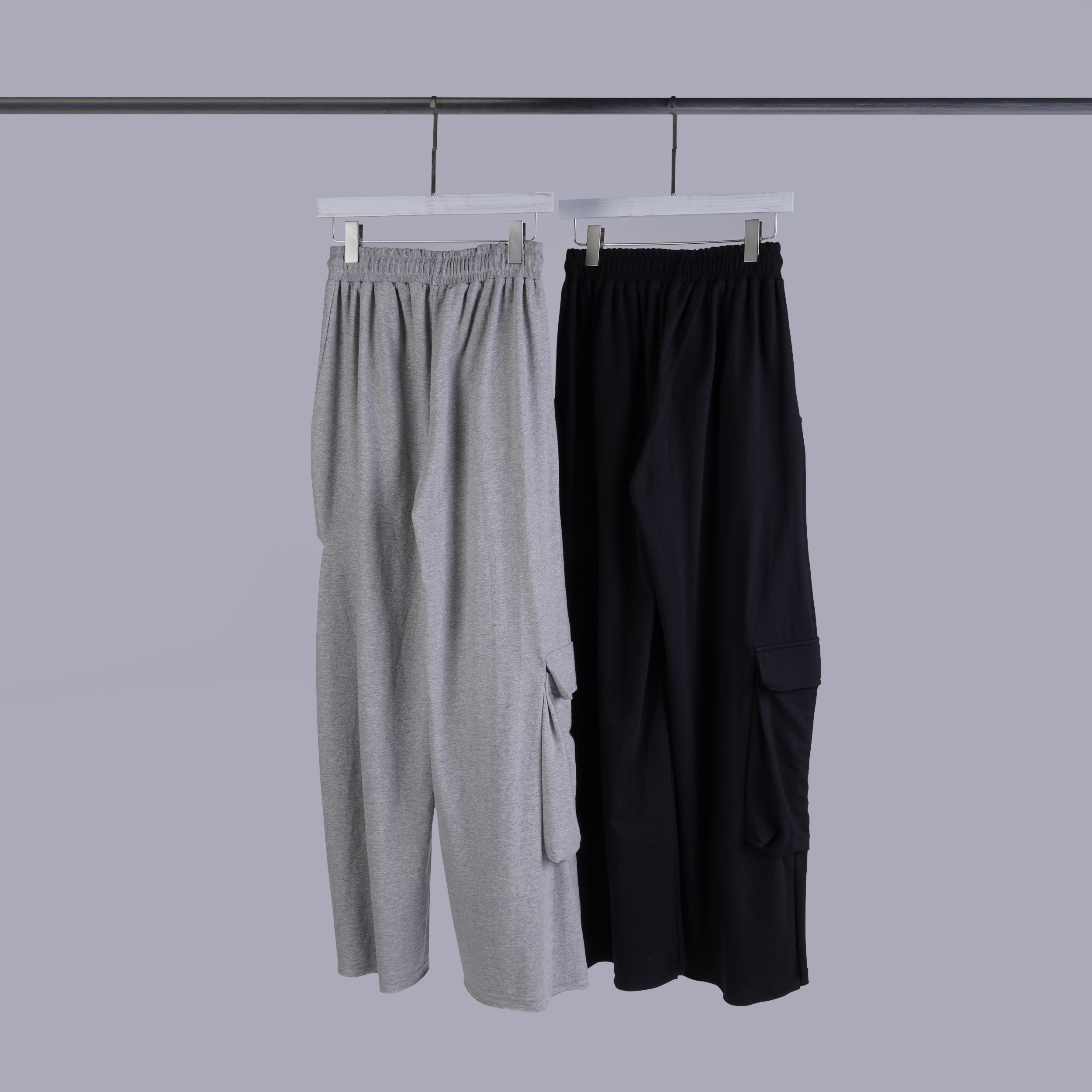 設計感側挖洞口袋抽繩棉褲 | 2色