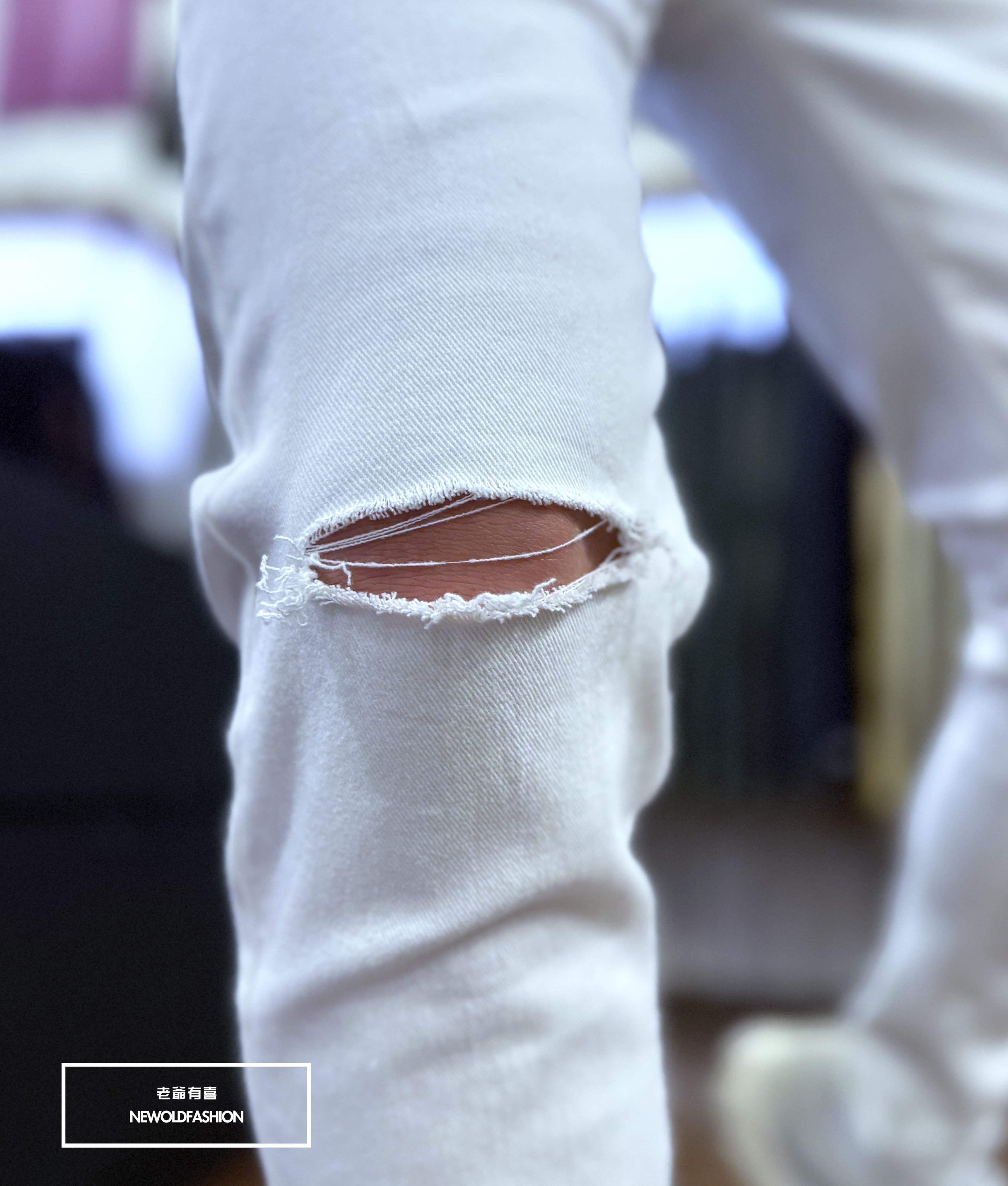 『熱銷到貨』重磅全素膝破壞小直筒褲(NOF21093076)