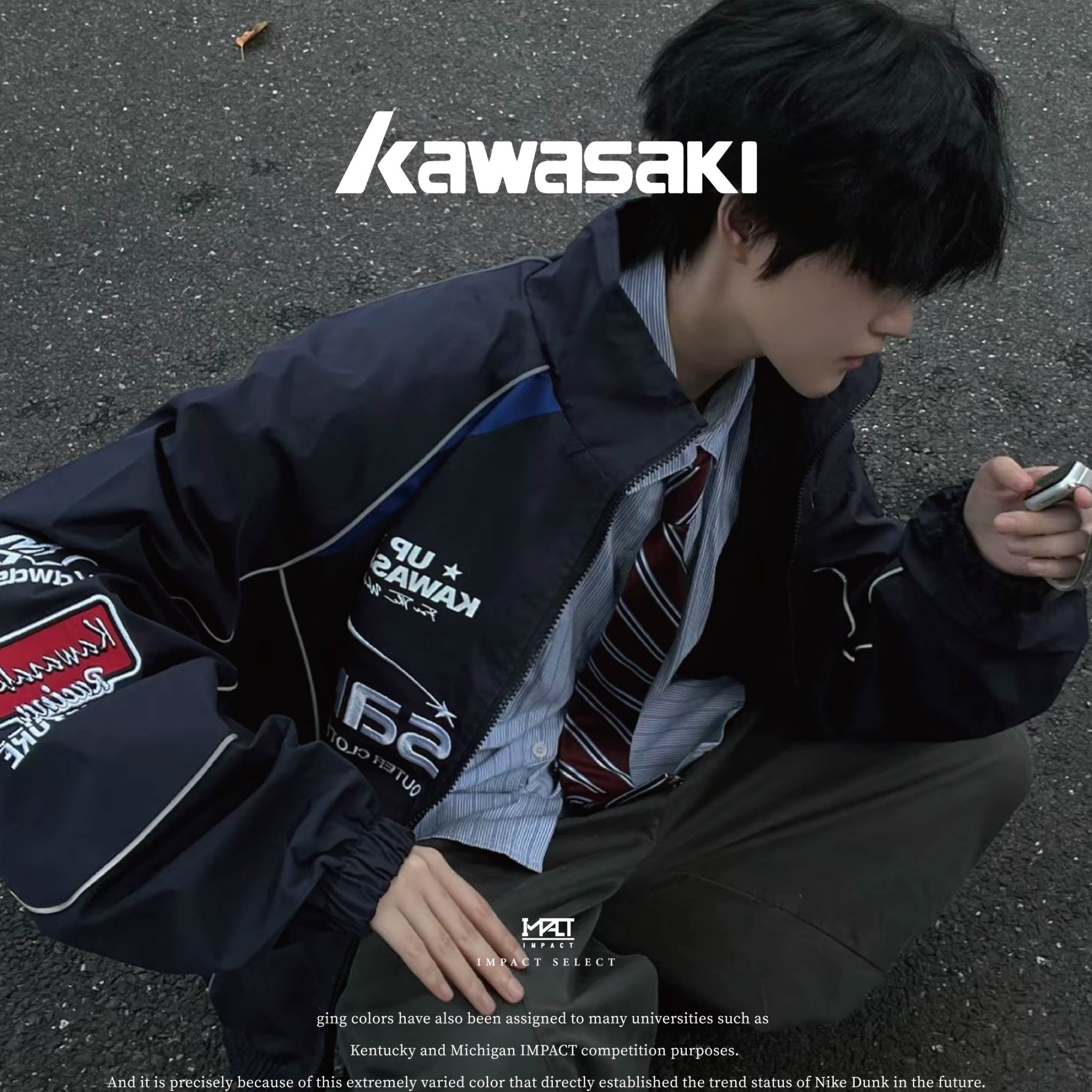 Kawasaki川崎 賽車外套 風衣 四色 黑 藍 紅 黃