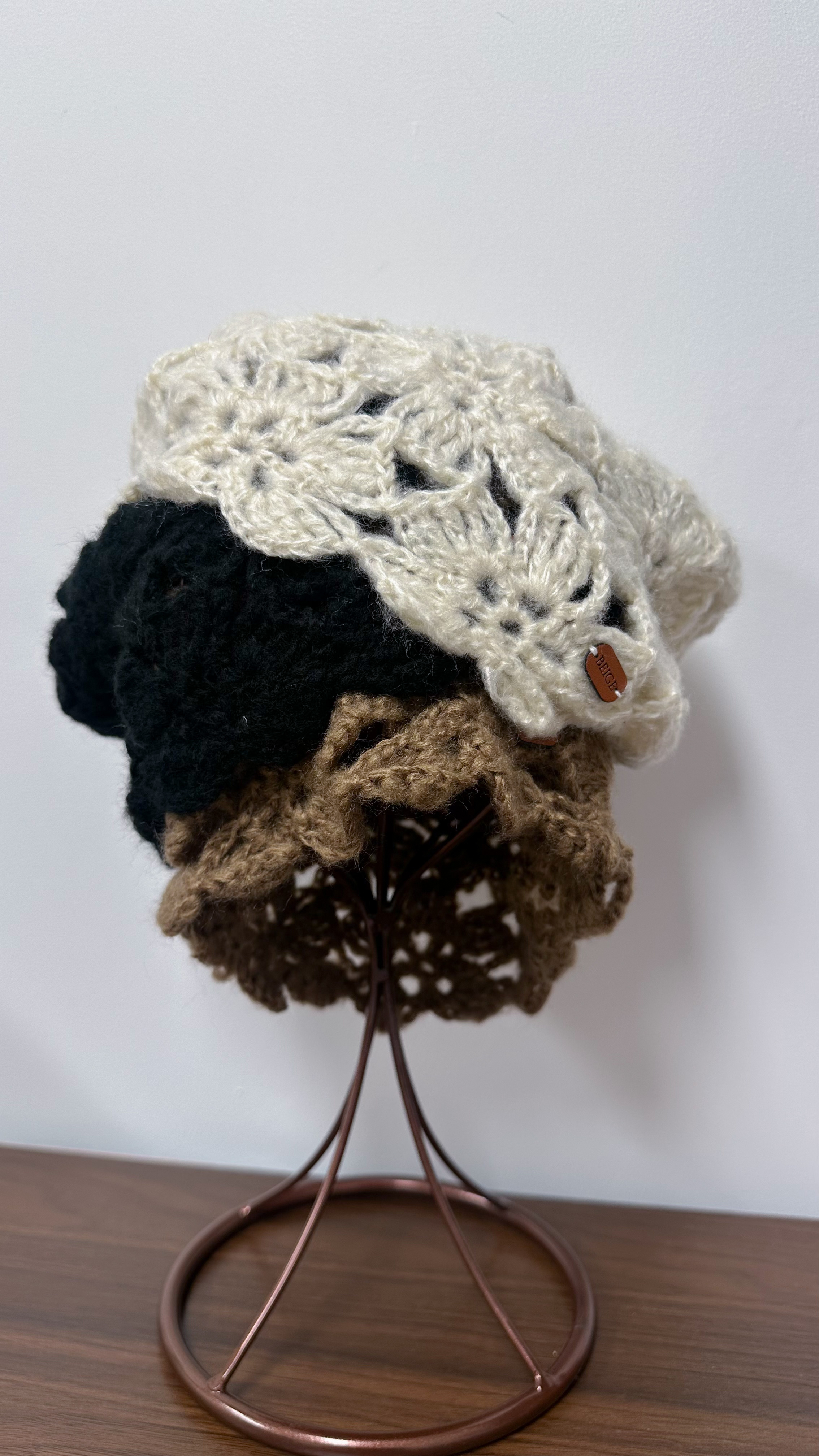 針織冷帽(米/黑/灰)