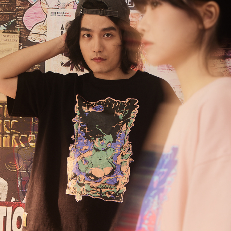 DoübleÜ金玉女神聯名圖短T feat.曲奇放克｜黑