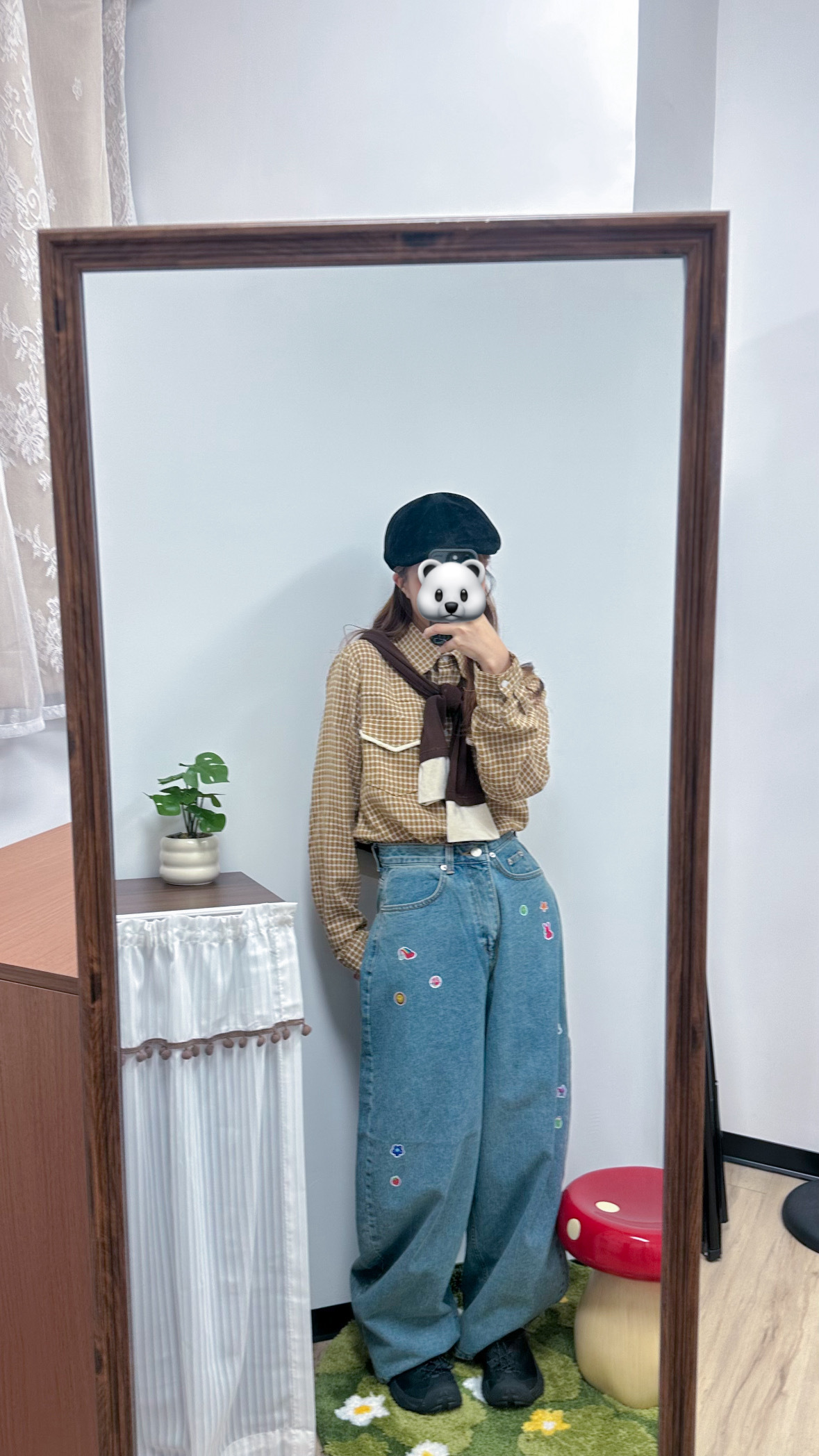 格仔口袋恤衫 (黃/紅)