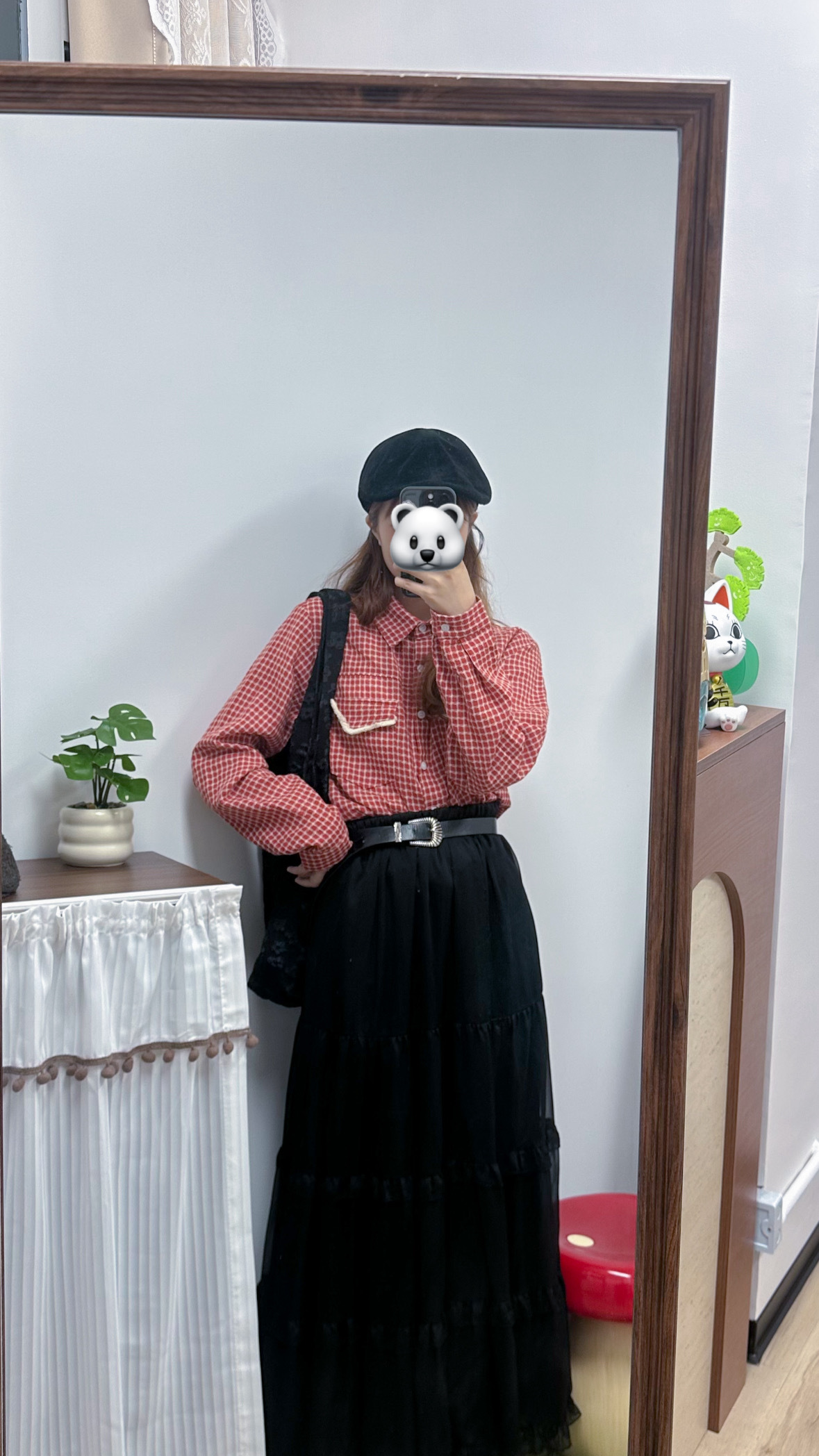 格仔口袋恤衫 (黃/紅)