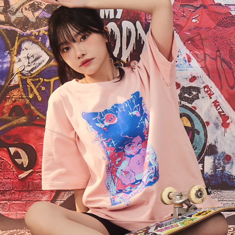 DoübleÜ金玉女神聯名圖短T feat.曲奇放克｜粉