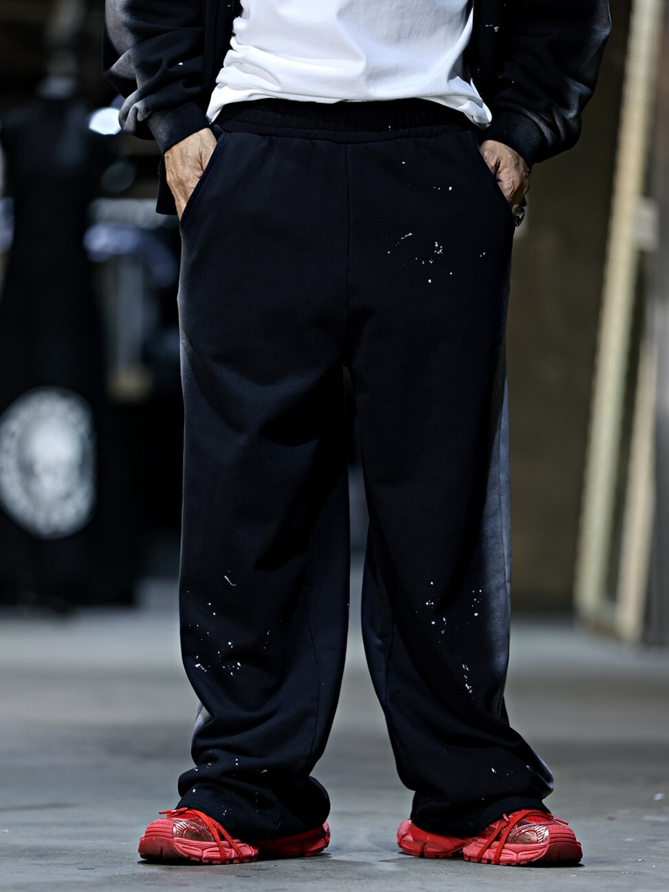 Sideline 水洗噴色塗鴨休閒褲