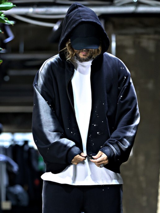 Sideline 水洗噴色塗鴨連帽外套