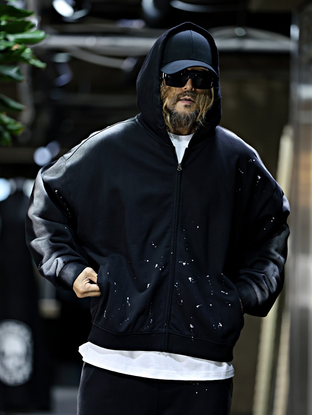 Sideline 水洗噴色塗鴨連帽外套