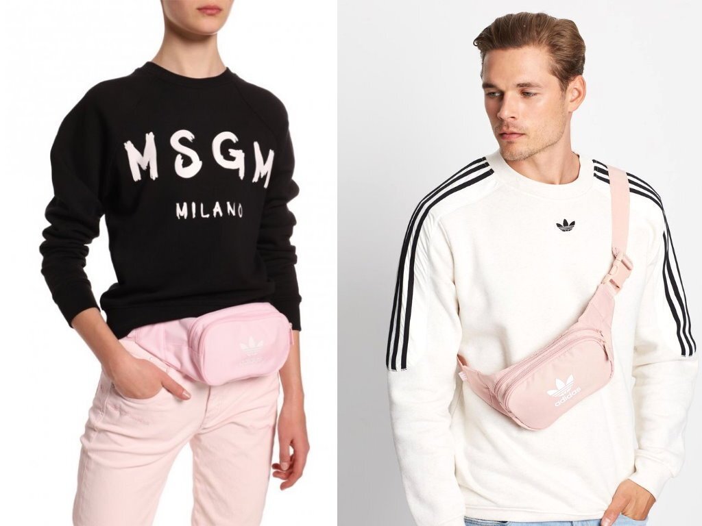 【現貨出清】Adidas 三葉草 ESSENTIAL CROSSBODY BAG 粉紅 拉鍊霹靂腰包 FL9658