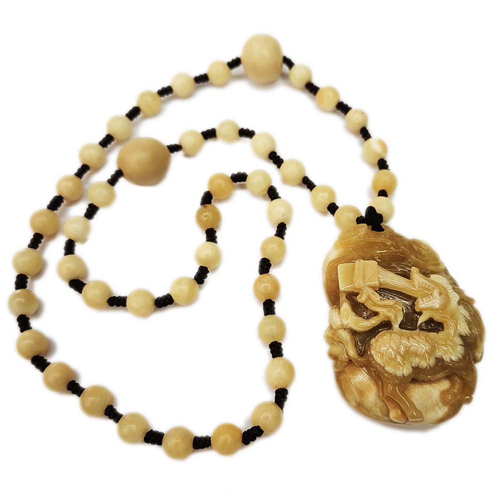 龍宮舍利{麒麟}跳出舍利手工巧雕能量項鍊_A34【十方】155016