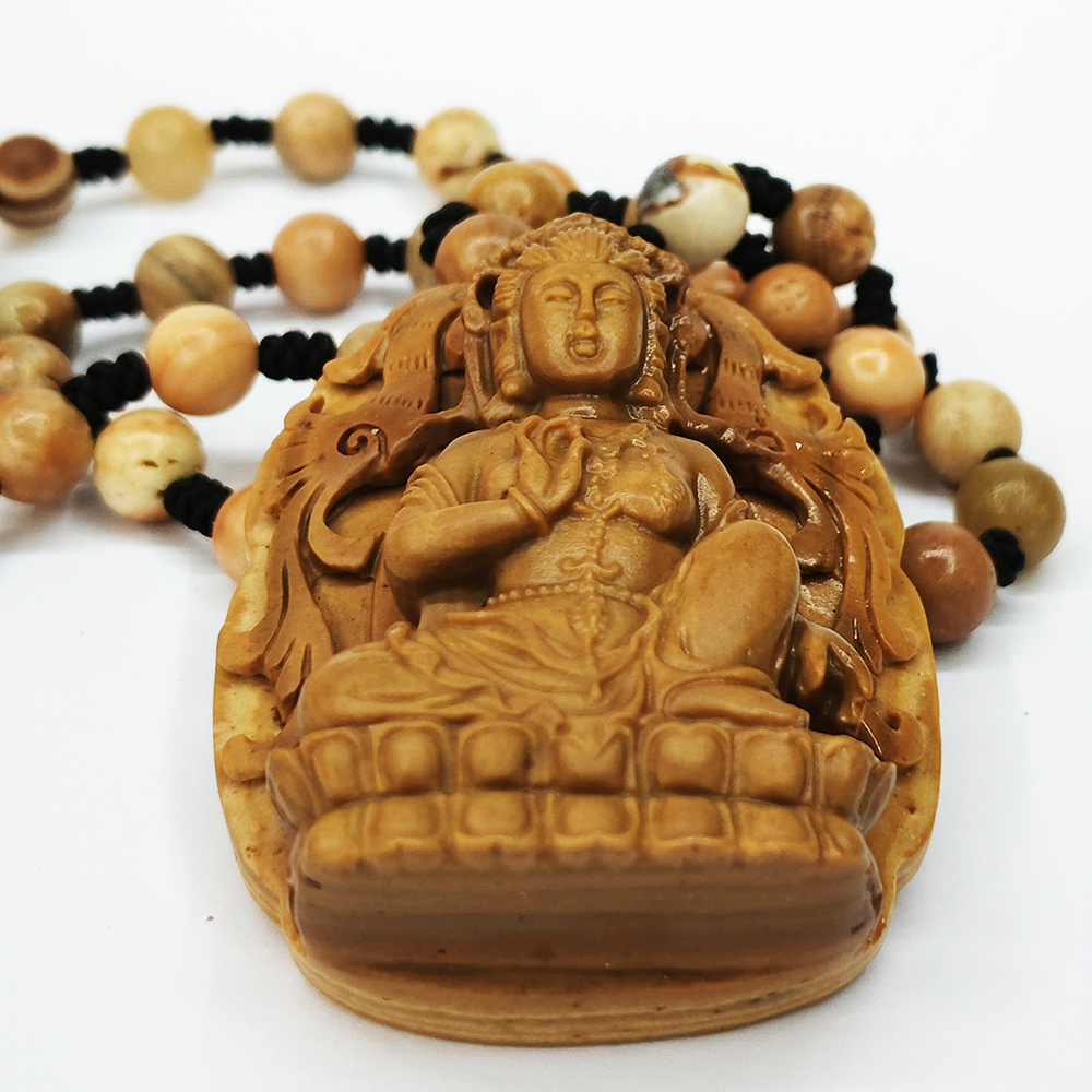 龍宮舍利{綠度母 } 手工巧雕能量項鍊_A49【十方】155020