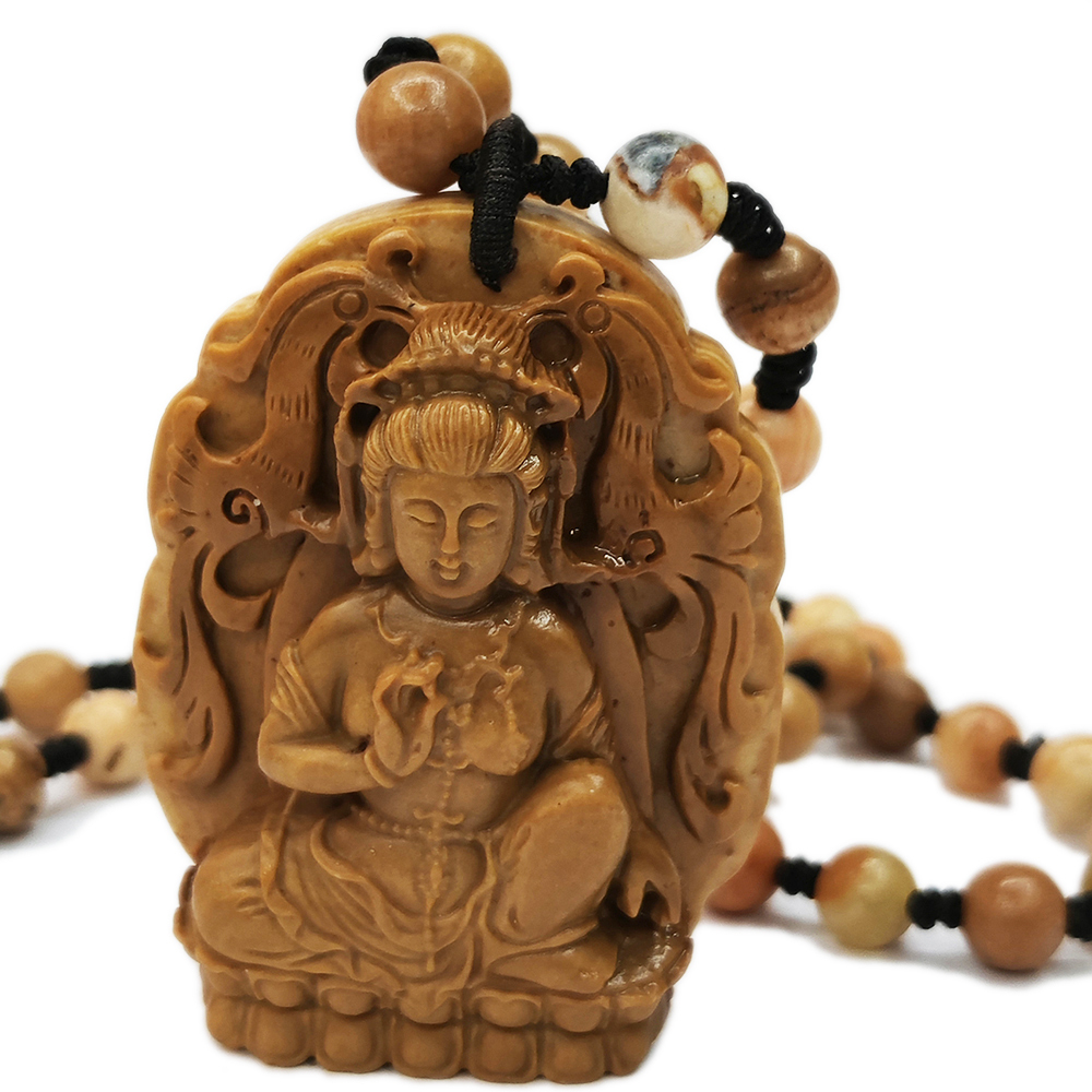 龍宮舍利{綠度母 } 手工巧雕能量項鍊_A49【十方】155020