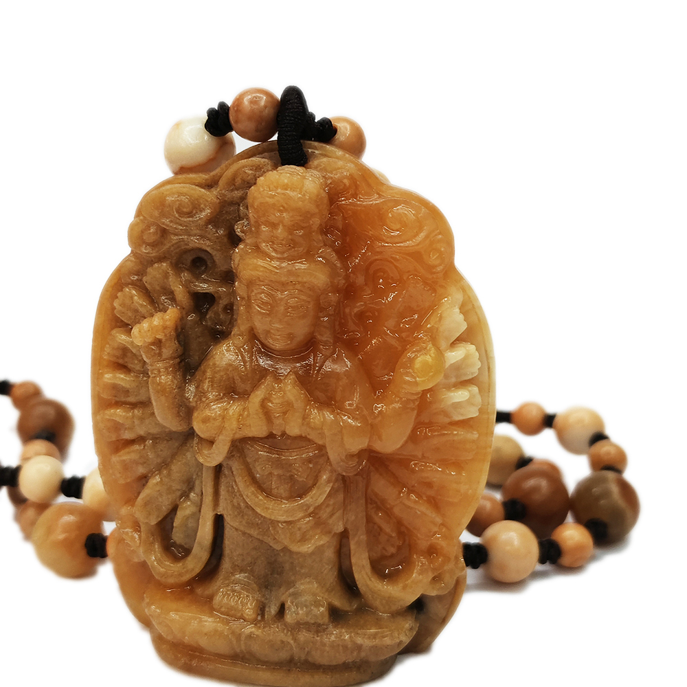 龍宮舍利{千手觀音 } 手工巧雕能量項鍊_A49【十方】155021